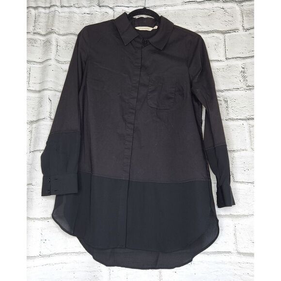 Soft Surroundings Black Women's Long-sleeved Button Up Blouse Size Small - Picture 1 of 7